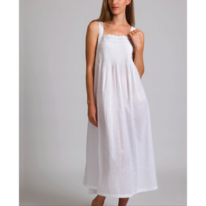 Arabella Nightie Pin Tucked Laced (Hail Spot)