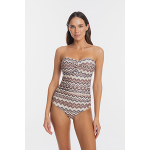 Togs Chestnut Bandeau One Piece
