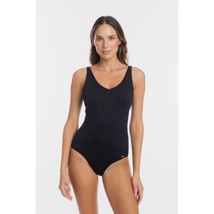 Togs Black Chiseled V Neck Plunge