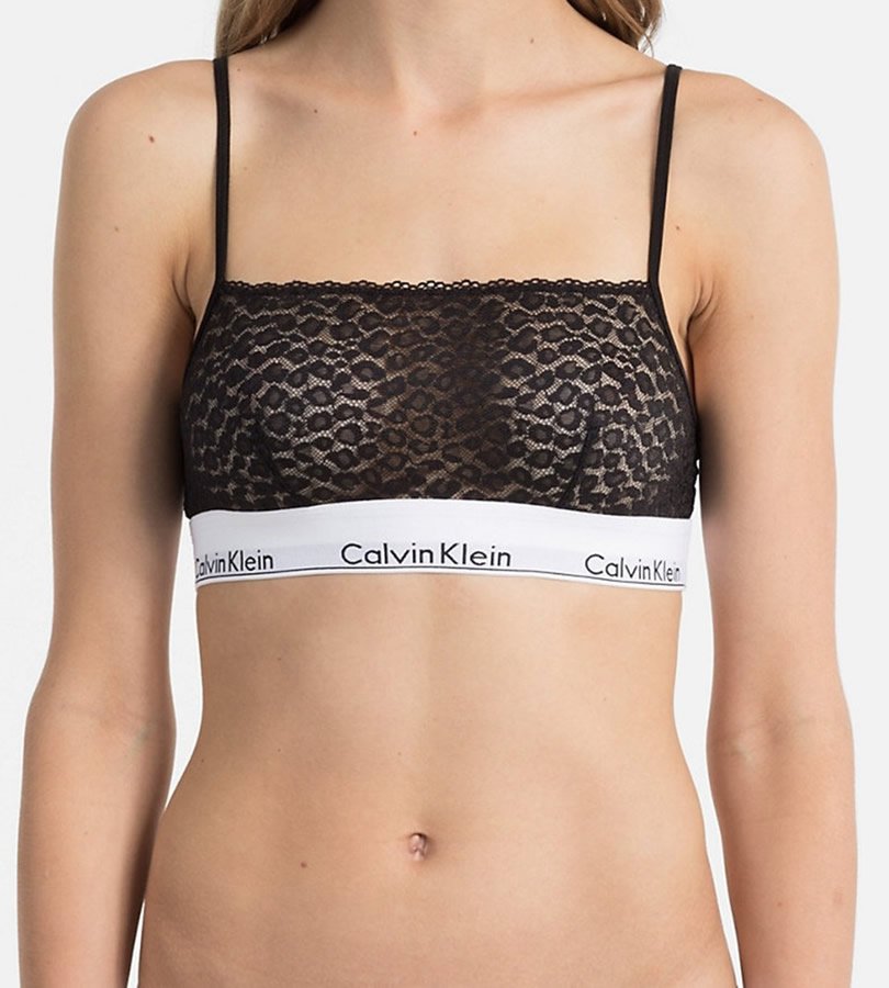 Calvin Klein Unlined Bralette Lace Crop - Wireless Bras, Post Op Bra