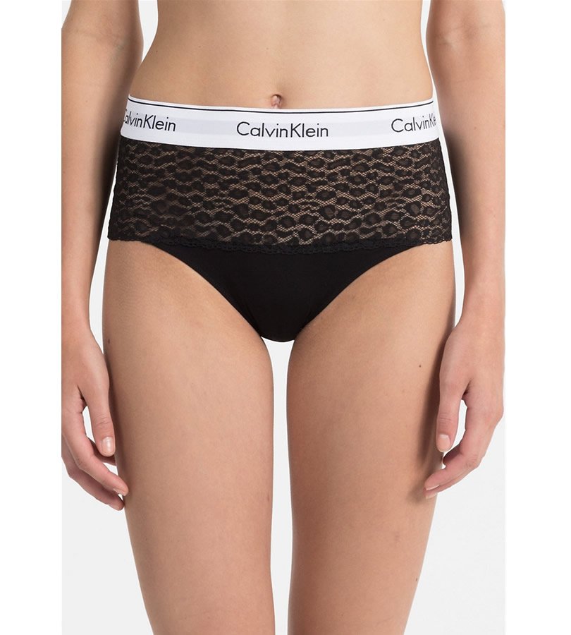 CK Cotton Lace High Waist Bikini Brief - BRIEFS-Everyday Briefs