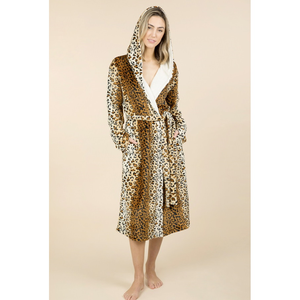 Pierre Cardin HOODED Animal Print Robe