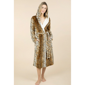 Pierre Cardin HOODED Animal Print Robe